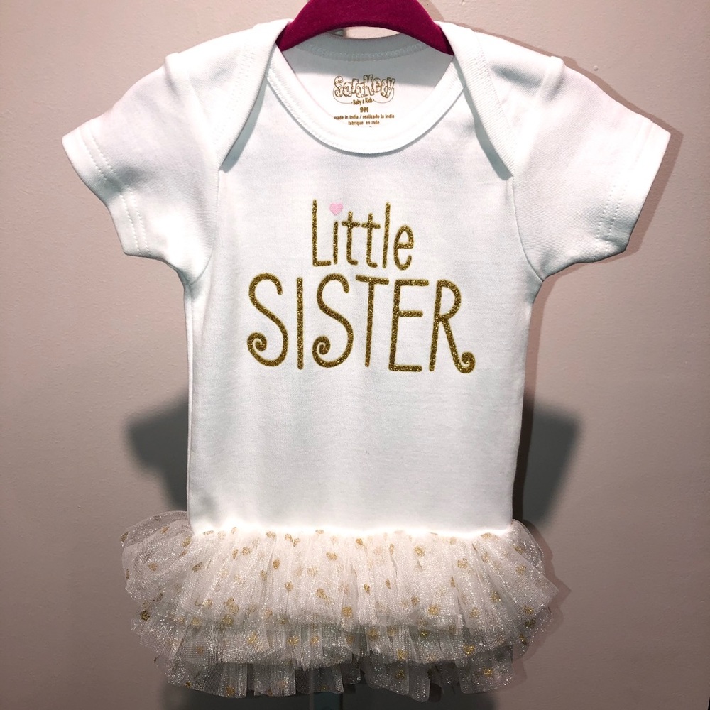Little Sister baby onesie-tutu